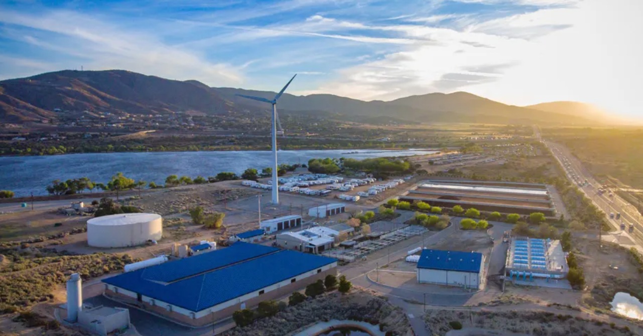 renewable energy facility near water