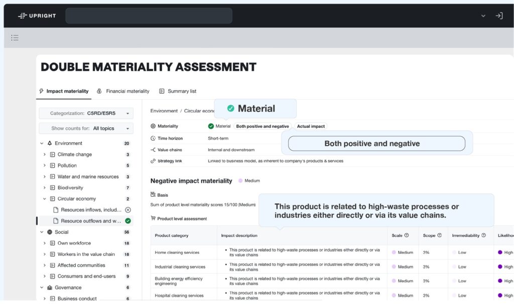 Upright Launches 50,000 Company Double Materiality Assessment Database